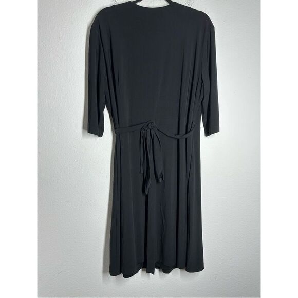 Cintas JERSEY WRAP DRESS Black Size 1X Lined Vneck - Picture 6 of 16